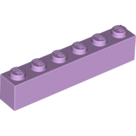 Lego kostka (kostička) 1x6, levandulová (6097869)